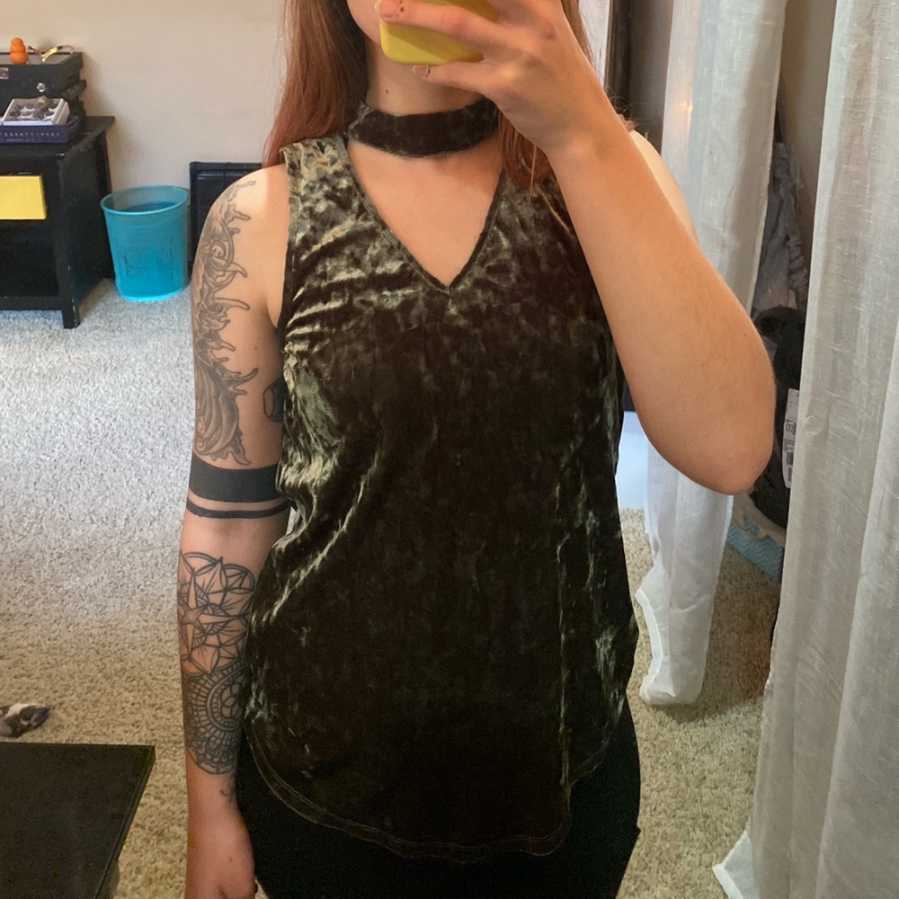 Velvet Mock Neck Top